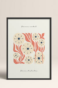 HOMEPACK Ahşap Çerçeveli Tablo Çerçeveli Poster Sanatsal Modern Duvar Dekoru FLOWER-215