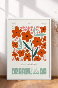 HOMEPACK Ahşap Çerçeveli Tablo Çerçeveli Poster Sanatsal Modern Duvar Dekoru FLOWER-216