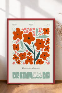 HOMEPACK Ahşap Çerçeveli Tablo Çerçeveli Poster Sanatsal Modern Duvar Dekoru FLOWER-216