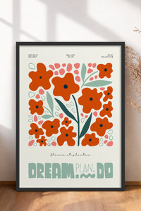 HOMEPACK Ahşap Çerçeveli Tablo Çerçeveli Poster Sanatsal Modern Duvar Dekoru FLOWER-216