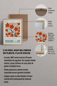 HOMEPACK Ahşap Çerçeveli Tablo Çerçeveli Poster Sanatsal Modern Duvar Dekoru FLOWER-216