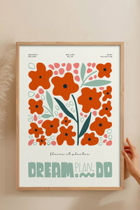 HOMEPACK Ahşap Çerçeveli Tablo Çerçeveli Poster Sanatsal Modern Duvar Dekoru FLOWER-216