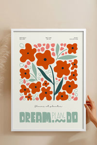 HOMEPACK Ahşap Çerçeveli Tablo Çerçeveli Poster Sanatsal Modern Duvar Dekoru FLOWER-216