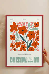 HOMEPACK Ahşap Çerçeveli Tablo Çerçeveli Poster Sanatsal Modern Duvar Dekoru FLOWER-216