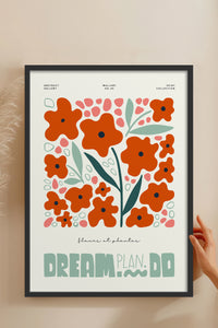 HOMEPACK Ahşap Çerçeveli Tablo Çerçeveli Poster Sanatsal Modern Duvar Dekoru FLOWER-216