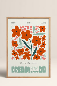 HOMEPACK Ahşap Çerçeveli Tablo Çerçeveli Poster Sanatsal Modern Duvar Dekoru FLOWER-216