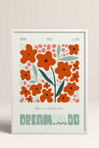 HOMEPACK Ahşap Çerçeveli Tablo Çerçeveli Poster Sanatsal Modern Duvar Dekoru FLOWER-216