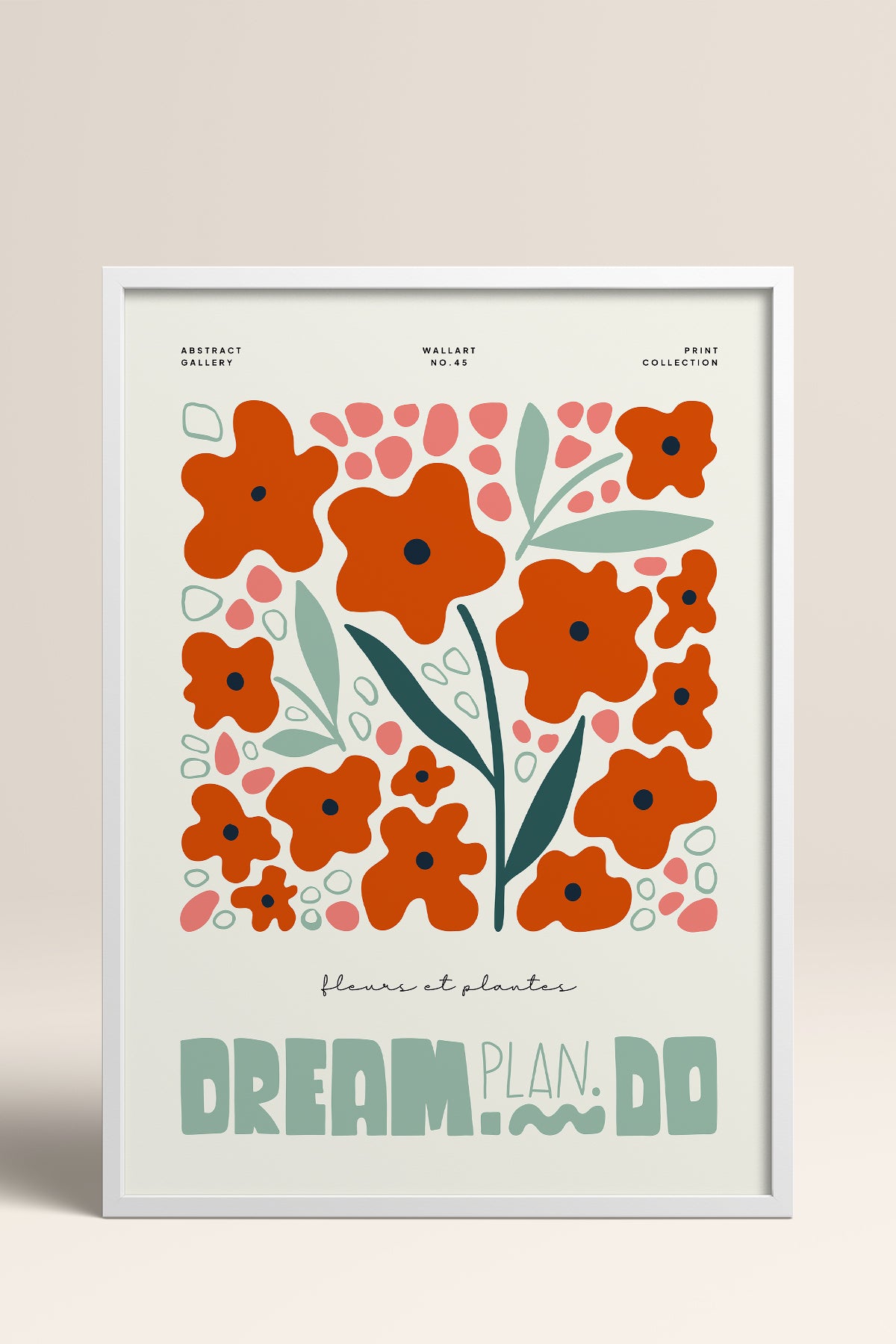 HOMEPACK Ahşap Çerçeveli Tablo Çerçeveli Poster Sanatsal Modern Duvar Dekoru FLOWER-216