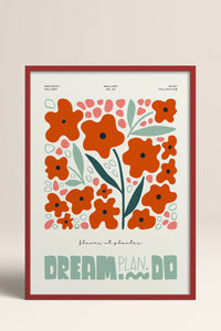 HOMEPACK Ahşap Çerçeveli Tablo Çerçeveli Poster Sanatsal Modern Duvar Dekoru FLOWER-216