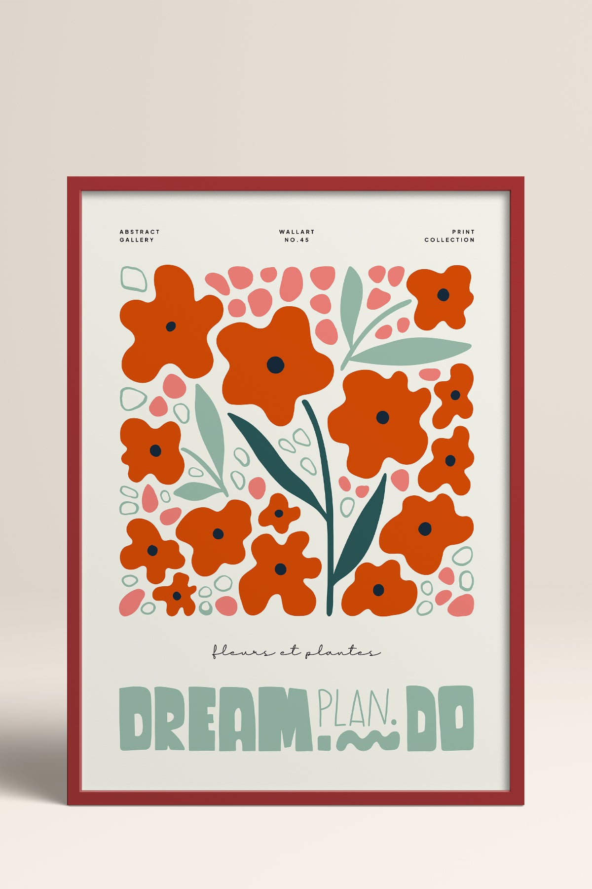 HOMEPACK Ahşap Çerçeveli Tablo Çerçeveli Poster Sanatsal Modern Duvar Dekoru FLOWER-216