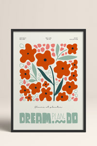HOMEPACK Ahşap Çerçeveli Tablo Çerçeveli Poster Sanatsal Modern Duvar Dekoru FLOWER-216