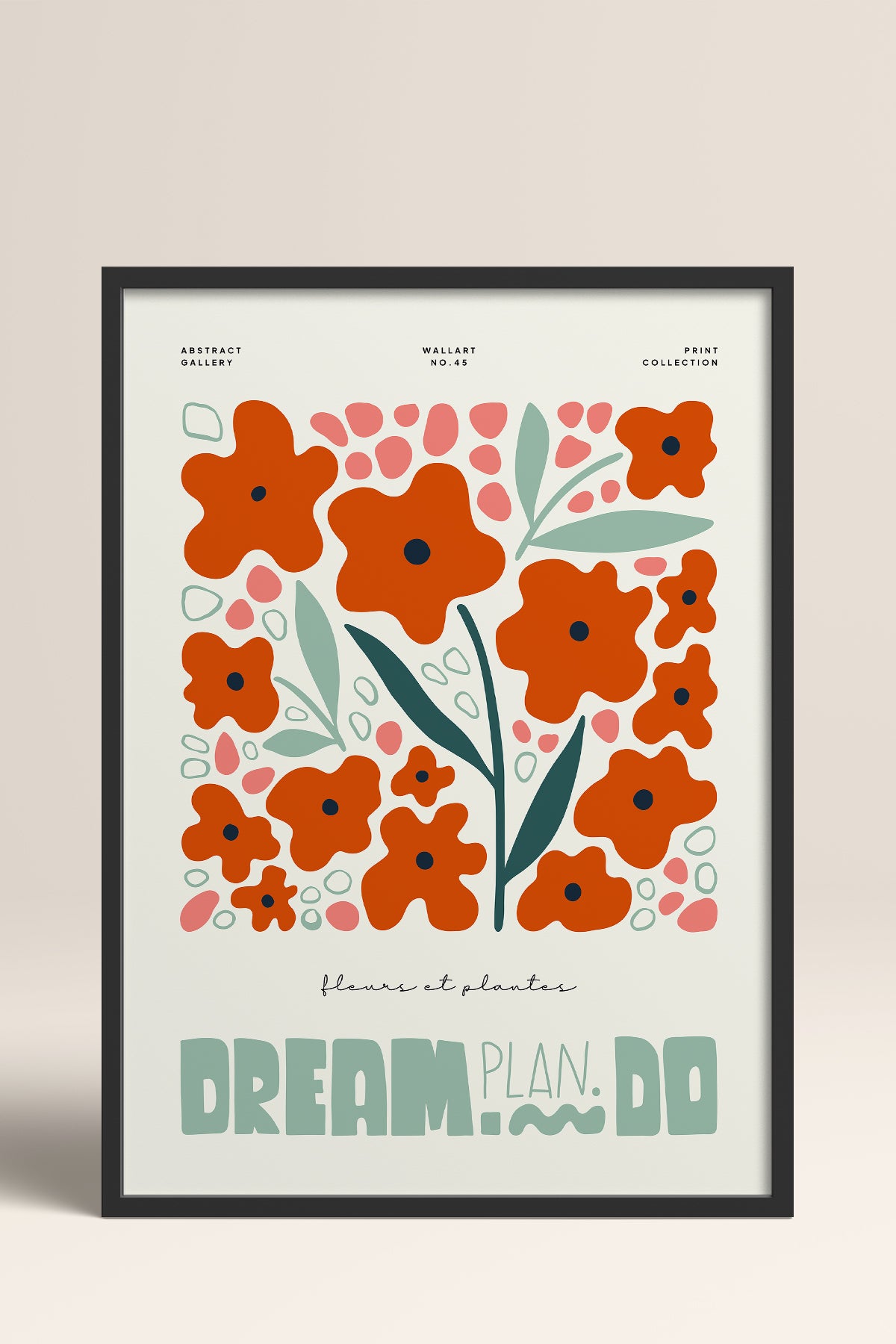 HOMEPACK Ahşap Çerçeveli Tablo Çerçeveli Poster Sanatsal Modern Duvar Dekoru FLOWER-216