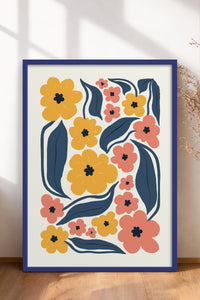 HOMEPACK Ahşap Çerçeveli Tablo Çerçeveli Poster Sanatsal Modern Duvar Dekoru FLOWER-217