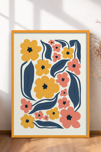 HOMEPACK Ahşap Çerçeveli Tablo Çerçeveli Poster Sanatsal Modern Duvar Dekoru FLOWER-217