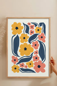 HOMEPACK Ahşap Çerçeveli Tablo Çerçeveli Poster Sanatsal Modern Duvar Dekoru FLOWER-217