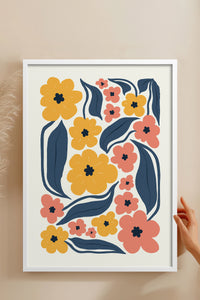 HOMEPACK Ahşap Çerçeveli Tablo Çerçeveli Poster Sanatsal Modern Duvar Dekoru FLOWER-217