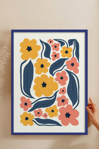 HOMEPACK Ahşap Çerçeveli Tablo Çerçeveli Poster Sanatsal Modern Duvar Dekoru FLOWER-217