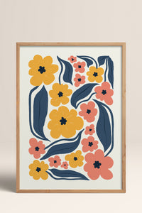 HOMEPACK Ahşap Çerçeveli Tablo Çerçeveli Poster Sanatsal Modern Duvar Dekoru FLOWER-217