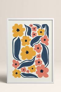 HOMEPACK Ahşap Çerçeveli Tablo Çerçeveli Poster Sanatsal Modern Duvar Dekoru FLOWER-217