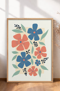 HOMEPACK Ahşap Çerçeveli Tablo Çerçeveli Poster Sanatsal Modern Duvar Dekoru FLOWER-218