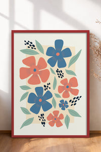 HOMEPACK Ahşap Çerçeveli Tablo Çerçeveli Poster Sanatsal Modern Duvar Dekoru FLOWER-218