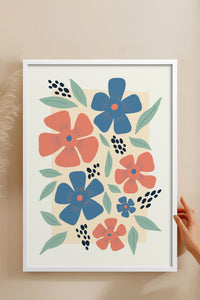 HOMEPACK Ahşap Çerçeveli Tablo Çerçeveli Poster Sanatsal Modern Duvar Dekoru FLOWER-218