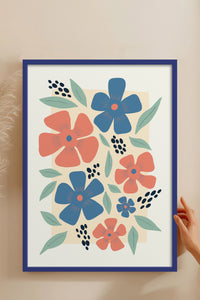HOMEPACK Ahşap Çerçeveli Tablo Çerçeveli Poster Sanatsal Modern Duvar Dekoru FLOWER-218
