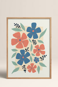 HOMEPACK Ahşap Çerçeveli Tablo Çerçeveli Poster Sanatsal Modern Duvar Dekoru FLOWER-218