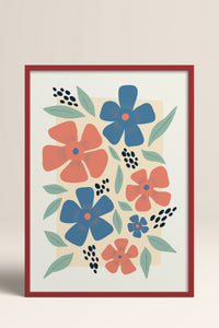 HOMEPACK Ahşap Çerçeveli Tablo Çerçeveli Poster Sanatsal Modern Duvar Dekoru FLOWER-218