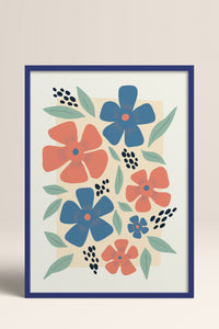 HOMEPACK Ahşap Çerçeveli Tablo Çerçeveli Poster Sanatsal Modern Duvar Dekoru FLOWER-218