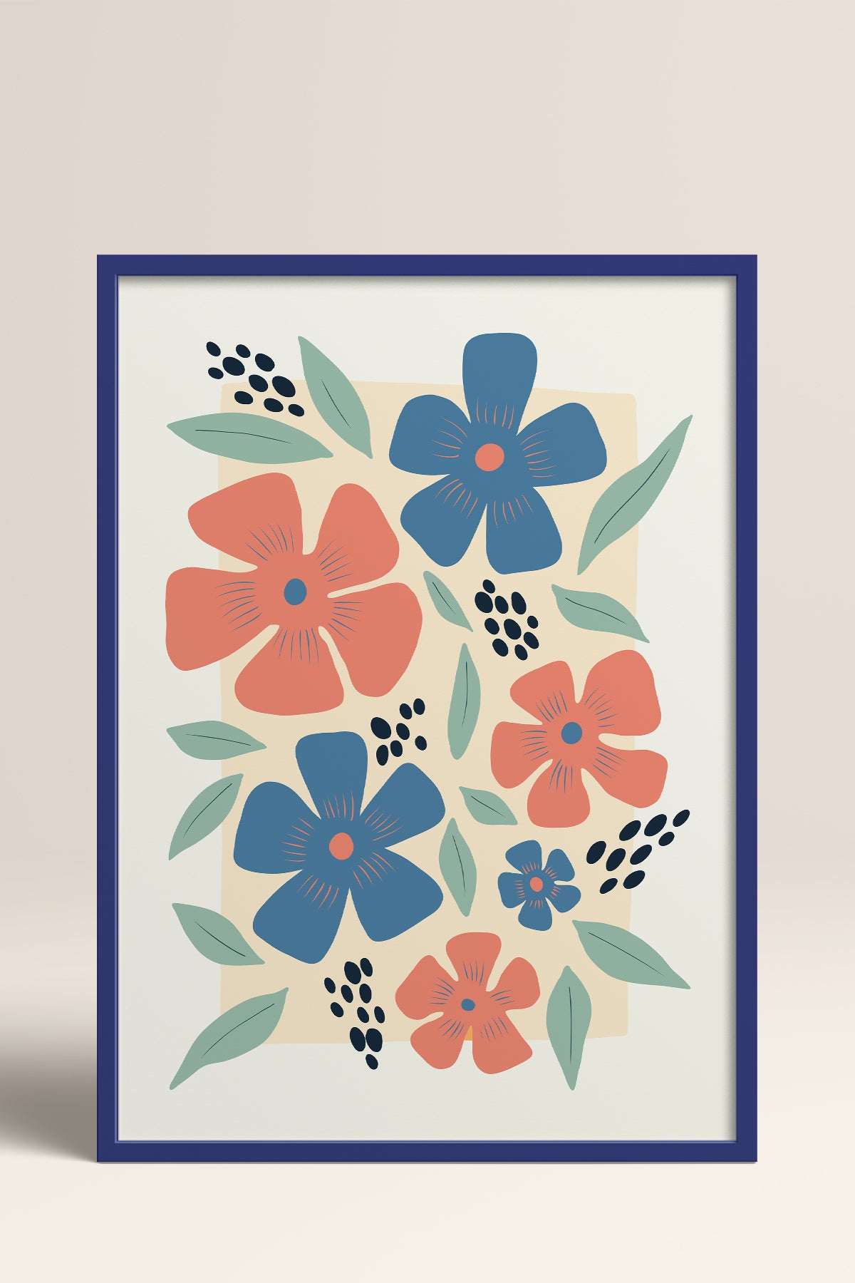 HOMEPACK Ahşap Çerçeveli Tablo Çerçeveli Poster Sanatsal Modern Duvar Dekoru FLOWER-218