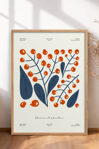 HOMEPACK Ahşap Çerçeveli Tablo Çerçeveli Poster Sanatsal Modern Duvar Dekoru FLOWER-219
