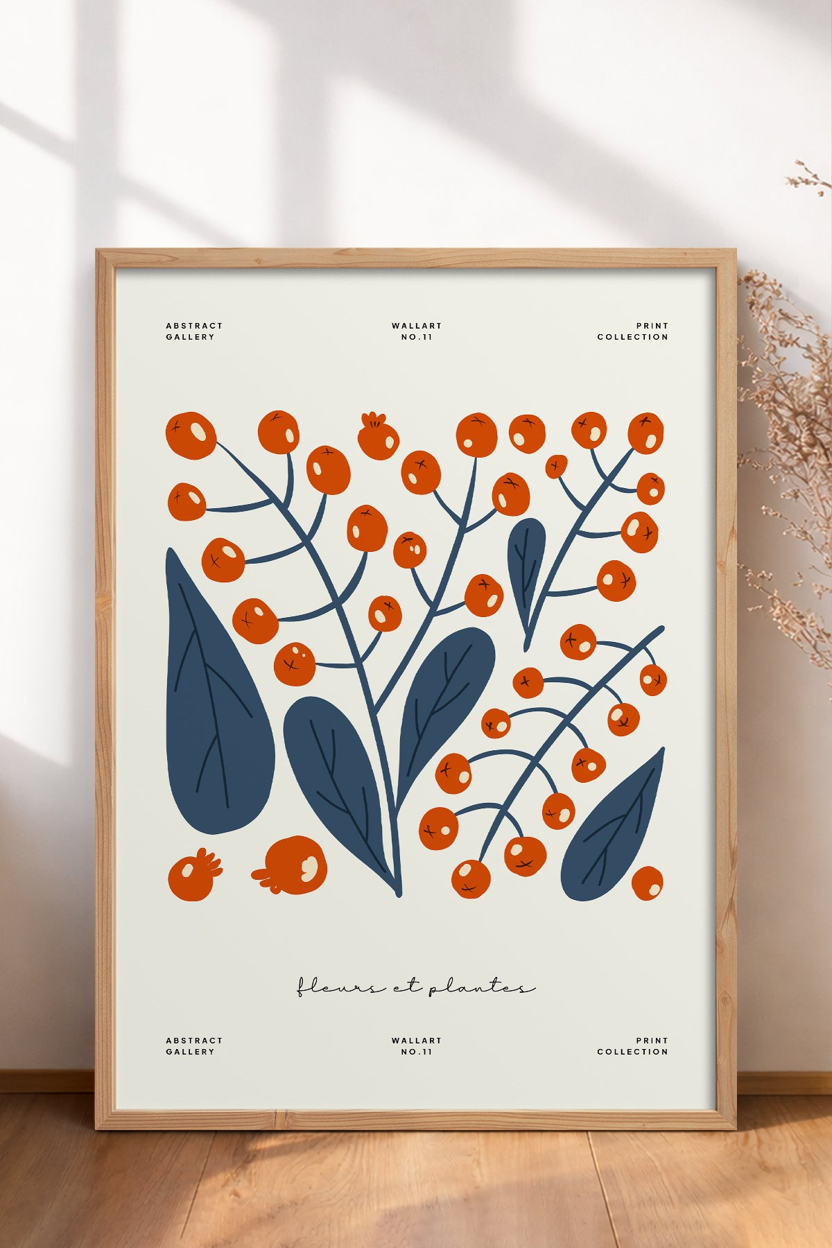 HOMEPACK Ahşap Çerçeveli Tablo Çerçeveli Poster Sanatsal Modern Duvar Dekoru FLOWER-219