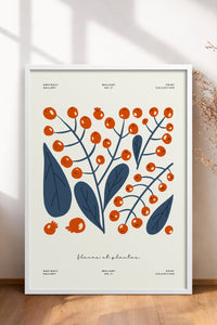 HOMEPACK Ahşap Çerçeveli Tablo Çerçeveli Poster Sanatsal Modern Duvar Dekoru FLOWER-219