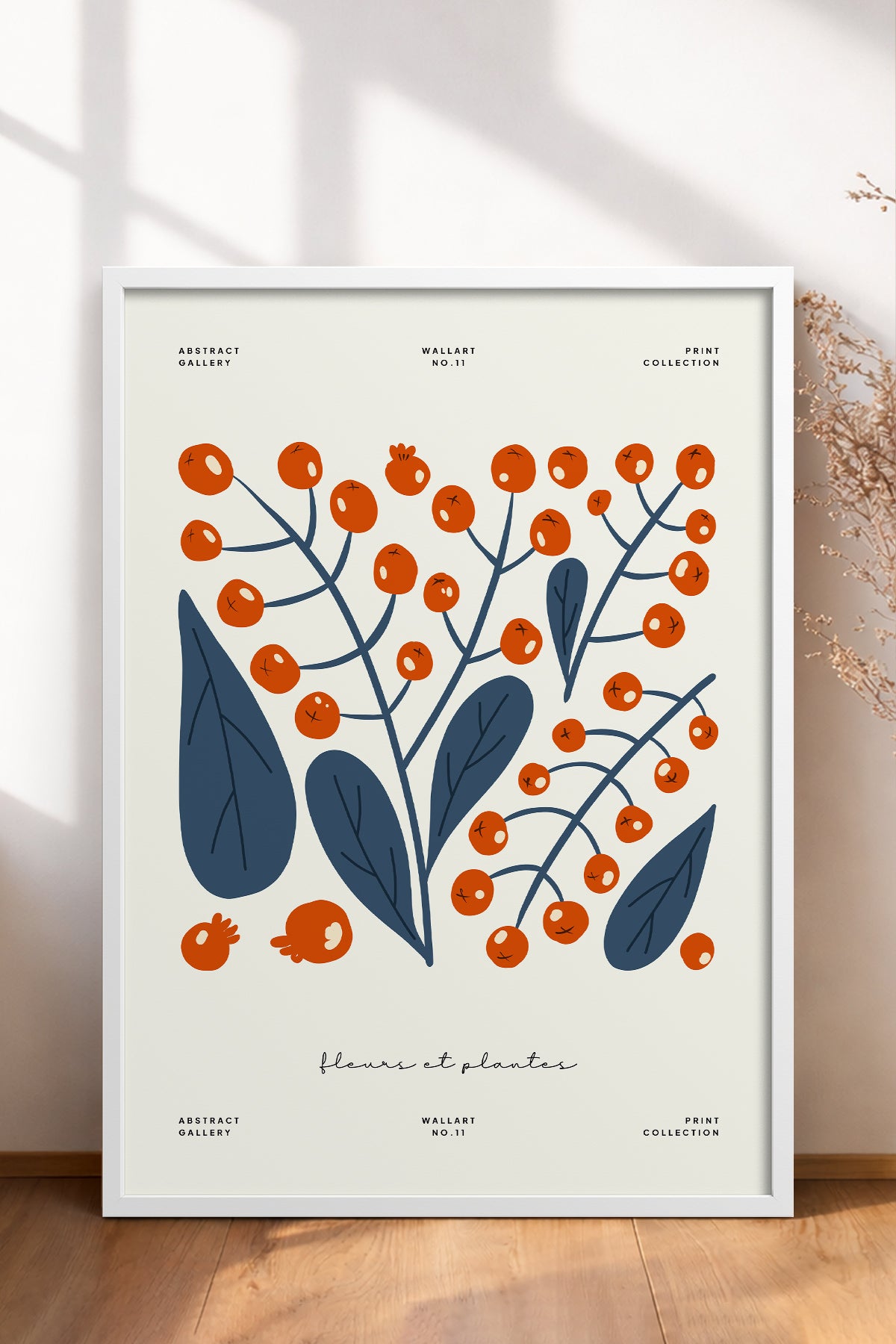 HOMEPACK Ahşap Çerçeveli Tablo Çerçeveli Poster Sanatsal Modern Duvar Dekoru FLOWER-219