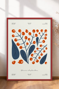 HOMEPACK Ahşap Çerçeveli Tablo Çerçeveli Poster Sanatsal Modern Duvar Dekoru FLOWER-219