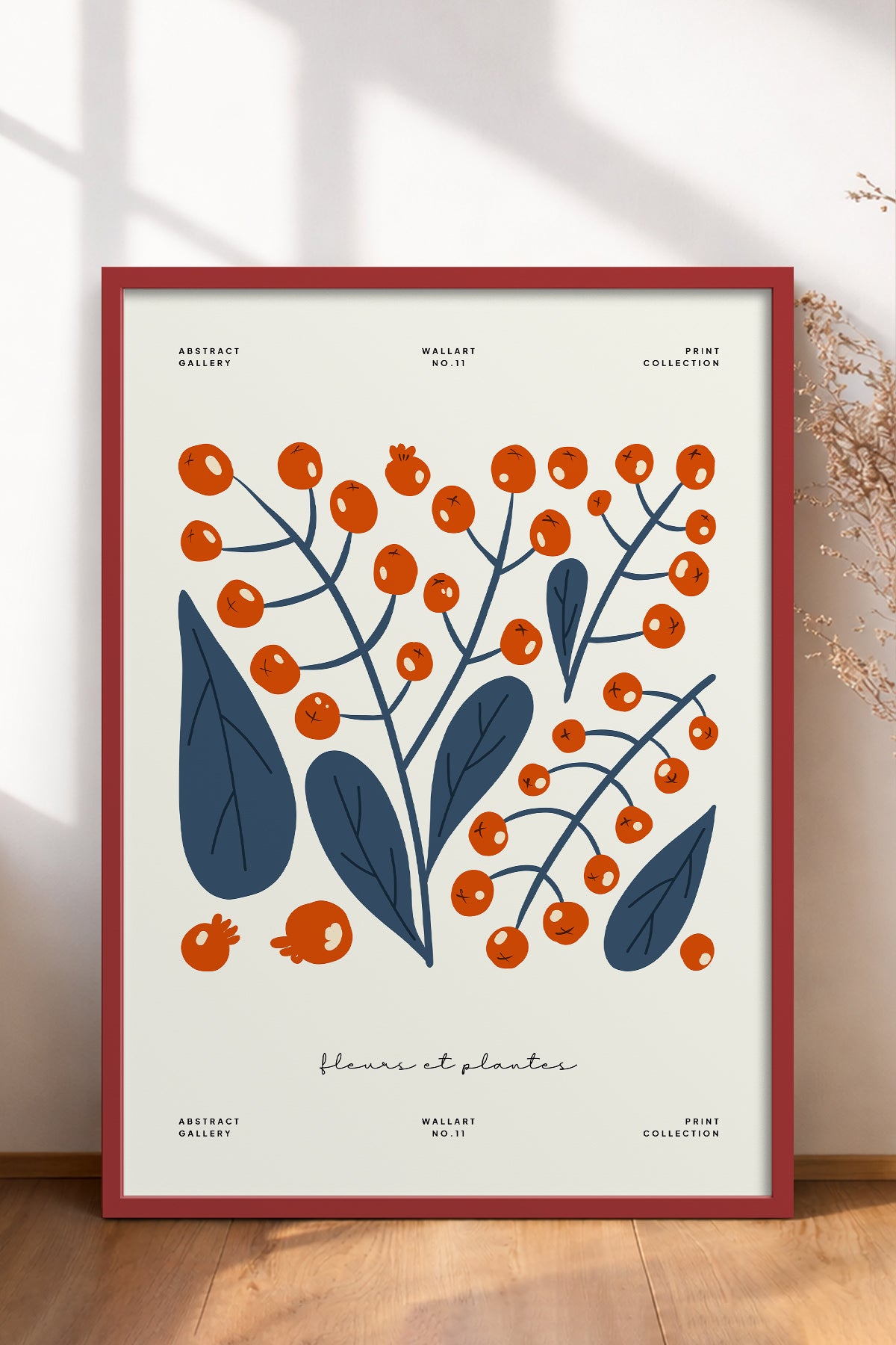 HOMEPACK Ahşap Çerçeveli Tablo Çerçeveli Poster Sanatsal Modern Duvar Dekoru FLOWER-219