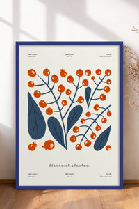 HOMEPACK Ahşap Çerçeveli Tablo Çerçeveli Poster Sanatsal Modern Duvar Dekoru FLOWER-219