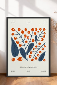 HOMEPACK Ahşap Çerçeveli Tablo Çerçeveli Poster Sanatsal Modern Duvar Dekoru FLOWER-219