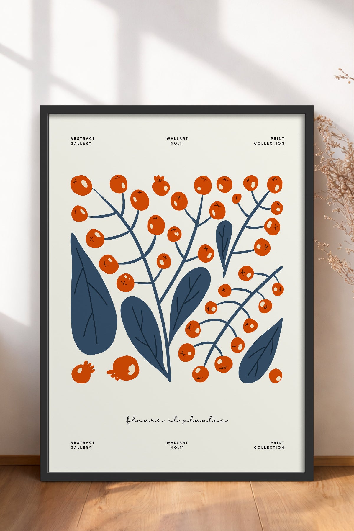 HOMEPACK Ahşap Çerçeveli Tablo Çerçeveli Poster Sanatsal Modern Duvar Dekoru FLOWER-219