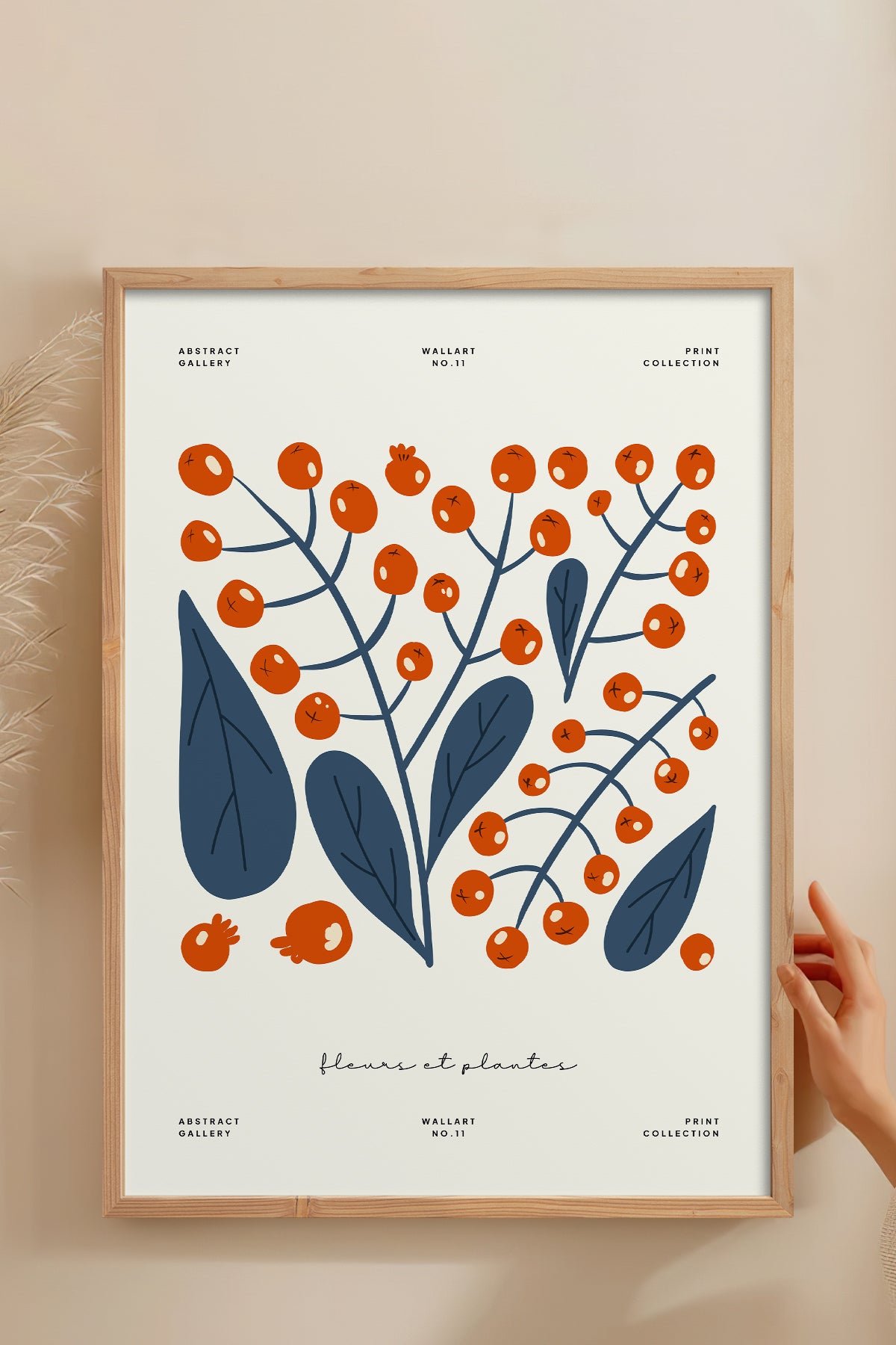 HOMEPACK Ahşap Çerçeveli Tablo Çerçeveli Poster Sanatsal Modern Duvar Dekoru FLOWER-219
