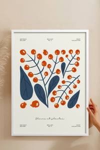 HOMEPACK Ahşap Çerçeveli Tablo Çerçeveli Poster Sanatsal Modern Duvar Dekoru FLOWER-219