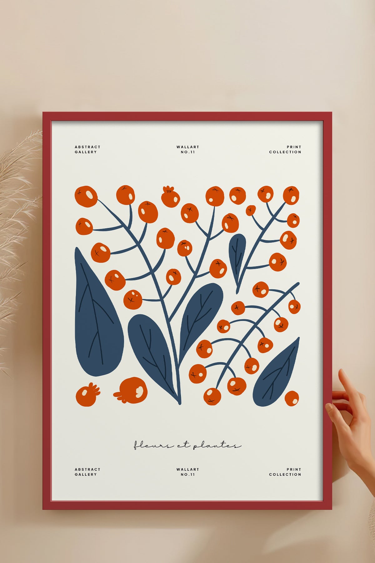 HOMEPACK Ahşap Çerçeveli Tablo Çerçeveli Poster Sanatsal Modern Duvar Dekoru FLOWER-219