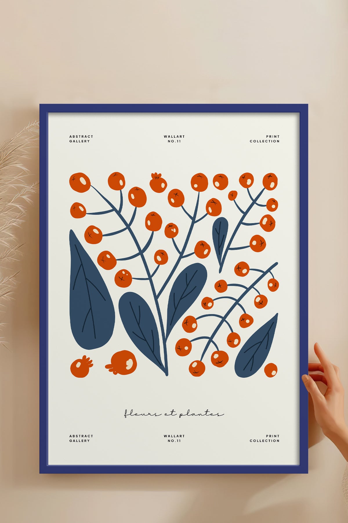 HOMEPACK Ahşap Çerçeveli Tablo Çerçeveli Poster Sanatsal Modern Duvar Dekoru FLOWER-219