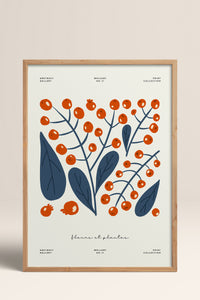 HOMEPACK Ahşap Çerçeveli Tablo Çerçeveli Poster Sanatsal Modern Duvar Dekoru FLOWER-219