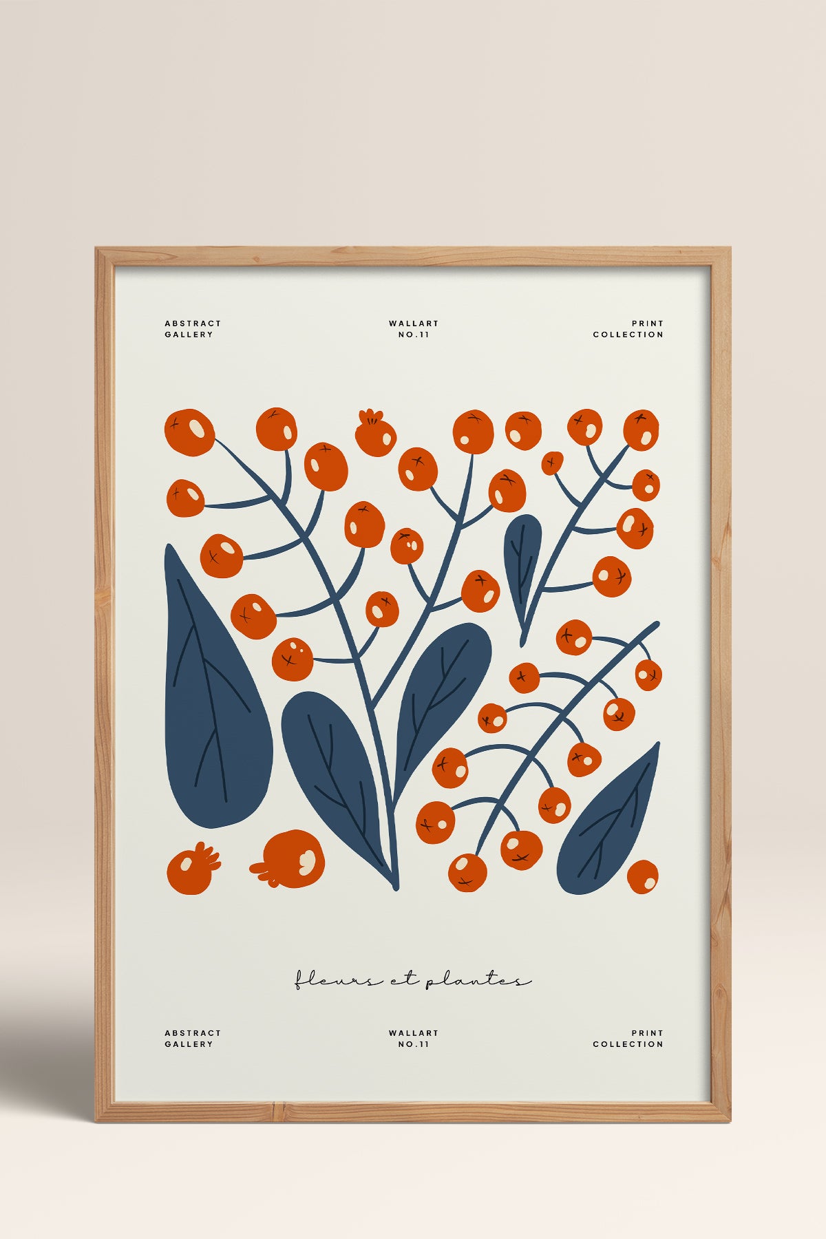 HOMEPACK Ahşap Çerçeveli Tablo Çerçeveli Poster Sanatsal Modern Duvar Dekoru FLOWER-219