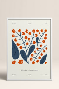 HOMEPACK Ahşap Çerçeveli Tablo Çerçeveli Poster Sanatsal Modern Duvar Dekoru FLOWER-219