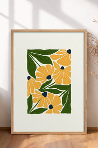HOMEPACK Ahşap Çerçeveli Tablo Çerçeveli Poster Sanatsal Modern Duvar Dekoru FLOWER-220