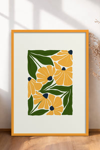 HOMEPACK Ahşap Çerçeveli Tablo Çerçeveli Poster Sanatsal Modern Duvar Dekoru FLOWER-220