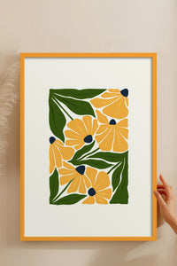 HOMEPACK Ahşap Çerçeveli Tablo Çerçeveli Poster Sanatsal Modern Duvar Dekoru FLOWER-220